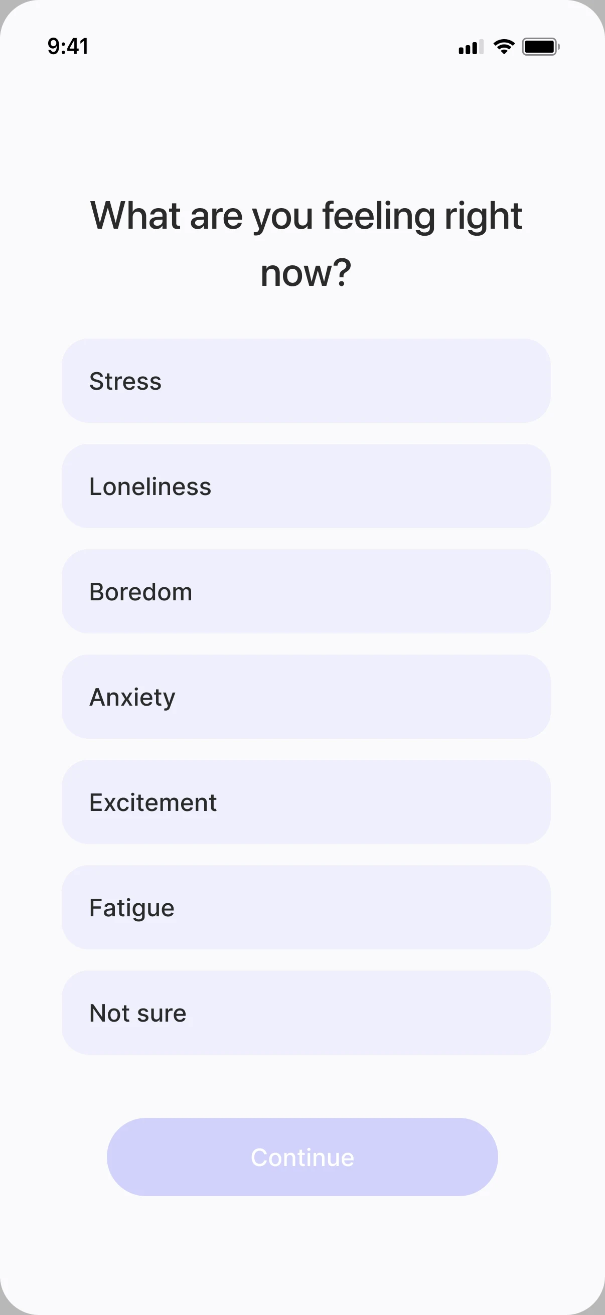What are you feeling right now? Seven options