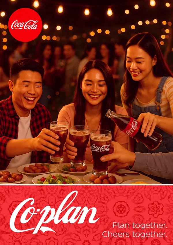 Brochure page 1 of 16. Cover: Co-plan, plan together, cheers together