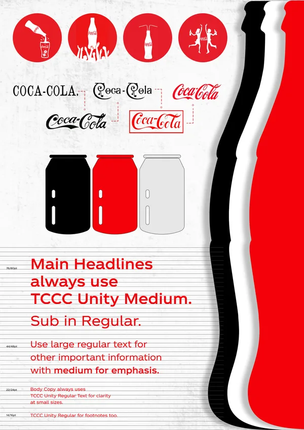 Brochure page 3 of 16. Brand guide: logos, bottles and type