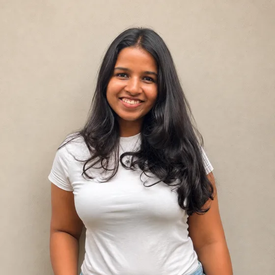 Spruha Vennollu, smiling